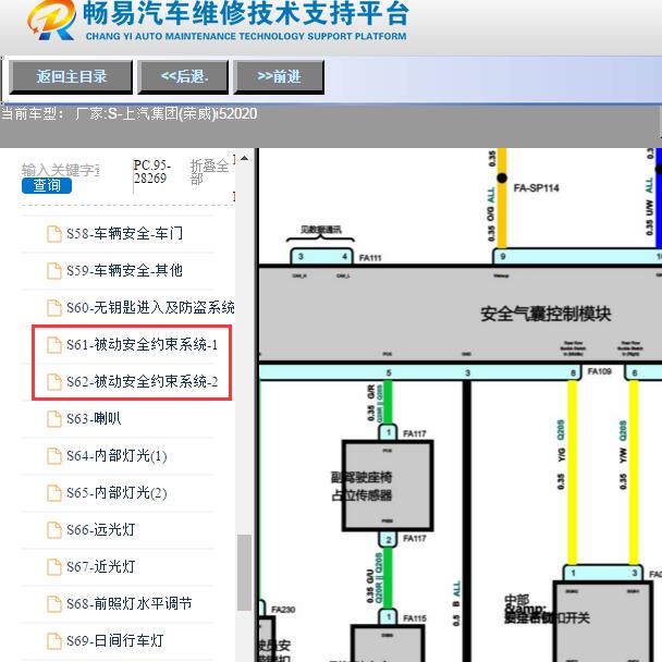 2020年上汽集团(荣威)-i5安全气囊电路图