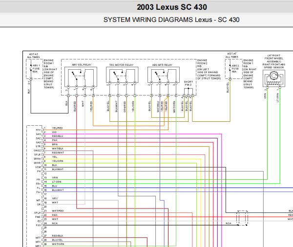 2003年雷克萨斯GS430 ABS电路图