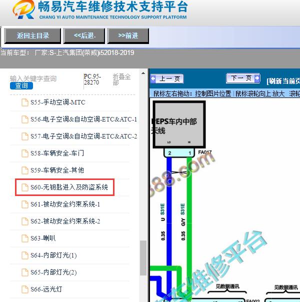 2018-2019年上汽集团(荣威)-i5无钥匙进入电路图