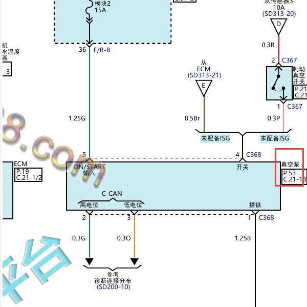 2017年现代途胜 刹车真空泵电路图