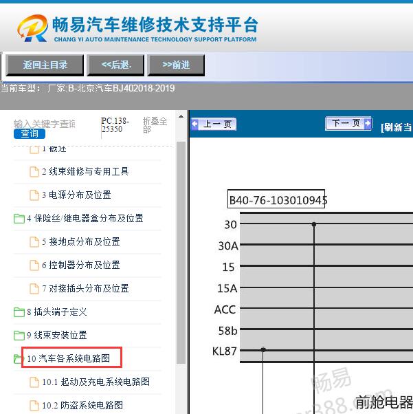 2019年北京汽车BJ40 电路图