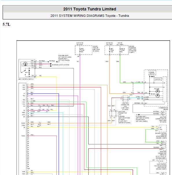 2011年丰田坦途四驱电路图