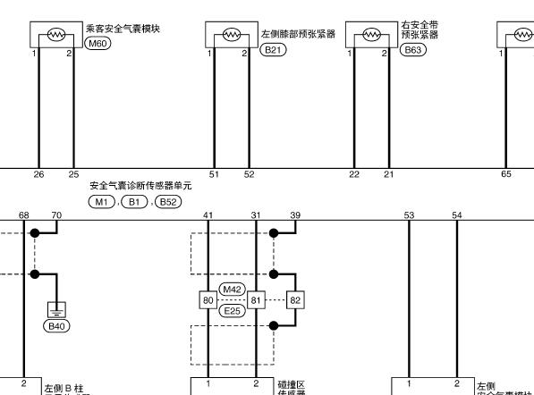 2015年日产逍客安全气囊电路图