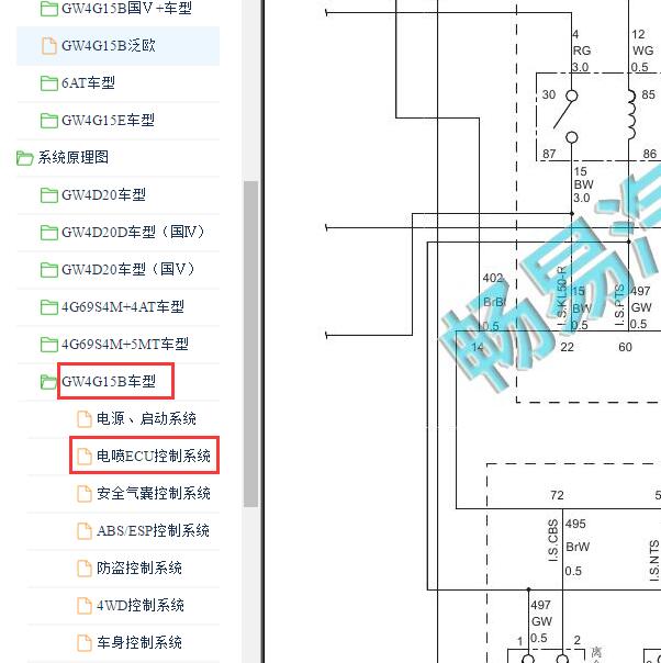 2016年哈弗H6 GW4G15B发动机电路图