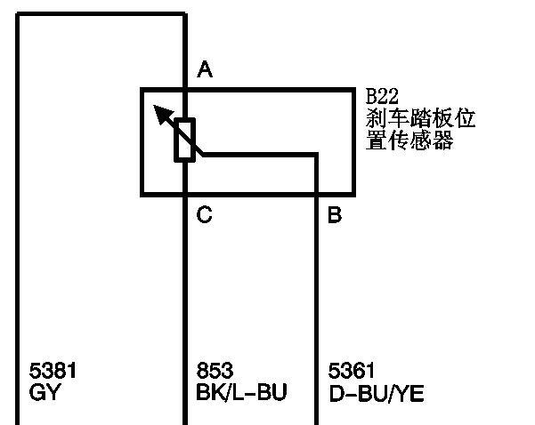 11年别克君威制动踏板位置传感器线路图