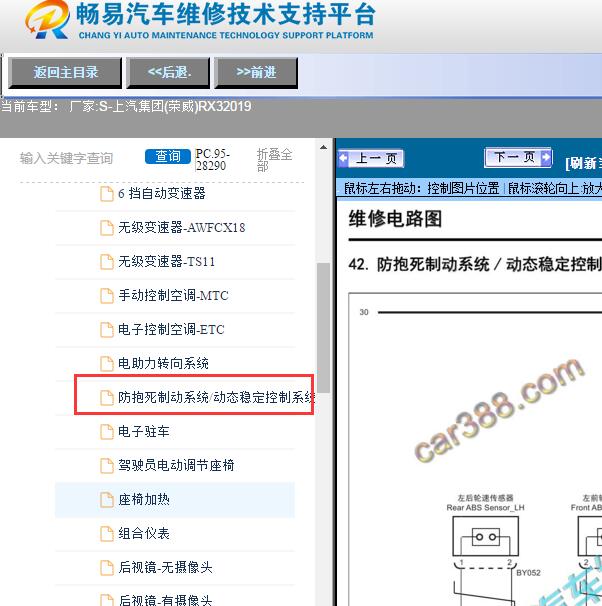 2019年上汽集团(荣威)-RX3 ABS电路图
