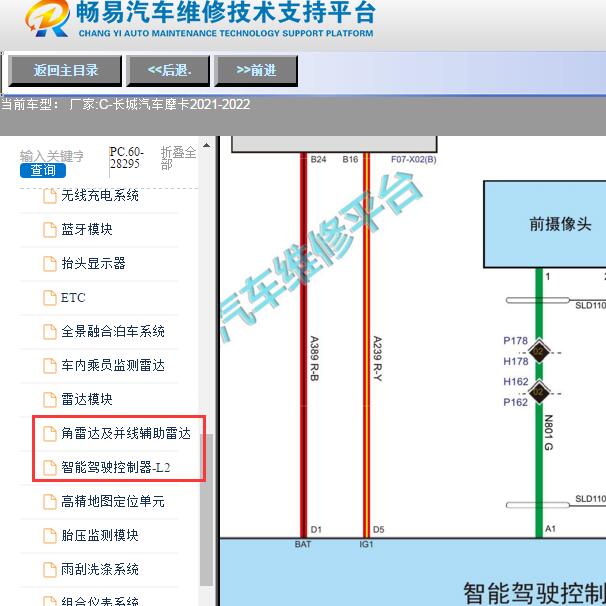 2021-2022年长城汽车-摩卡ACC线路图