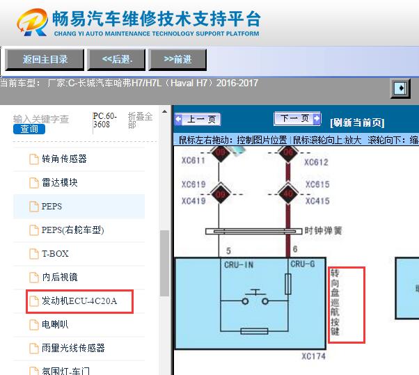 2016-2017年哈弗H7定速巡航电路图