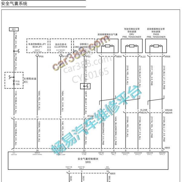 2020年大通V80气囊电路图