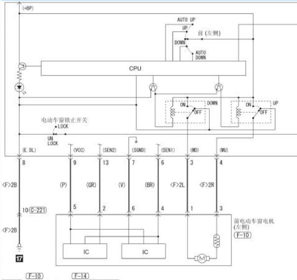 2019年三菱欧蓝德车窗电路图
