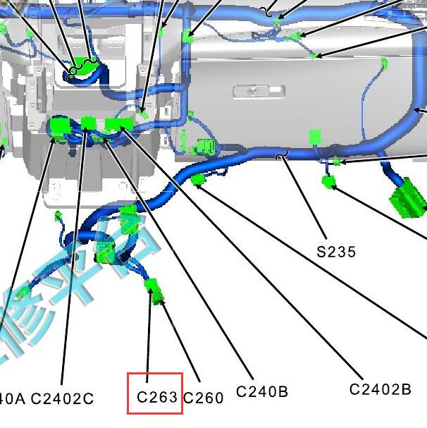 2015-2018年福特金牛座C263插头位置