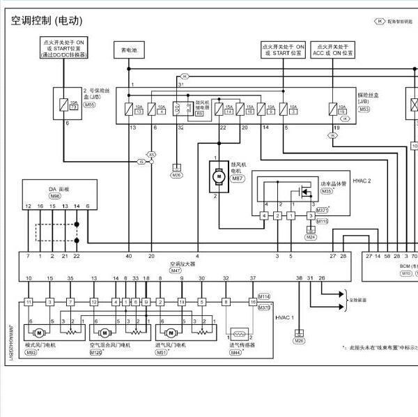 2019年启辰D60空调鼓风机电路图