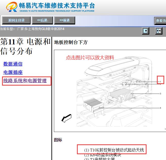 2014年别克GL8无钥匙进入天线位置