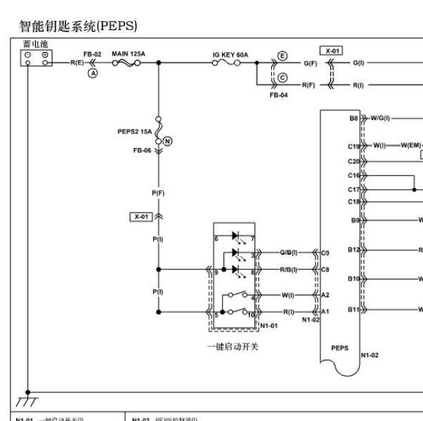 2015年海马S7 智能钥匙电路图.