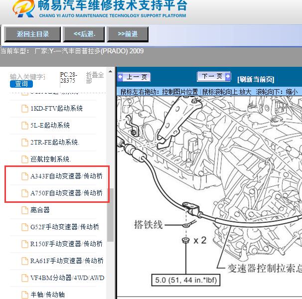 2009年一汽丰田-普拉多(PRADO)变速箱维修手册