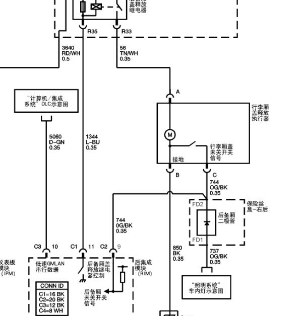 2007年雪佛兰赛威尾门电路图