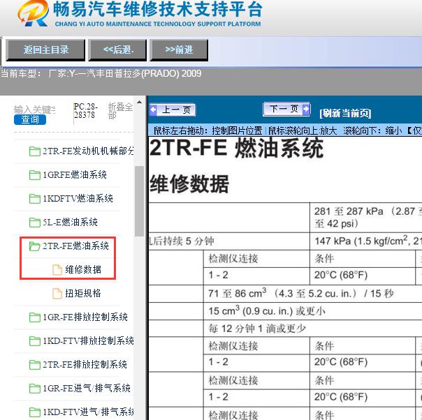 2009年一汽丰田-普拉多(PRADO)燃油压力数据