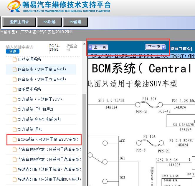 2010-2011年江铃驭胜 车身电路图