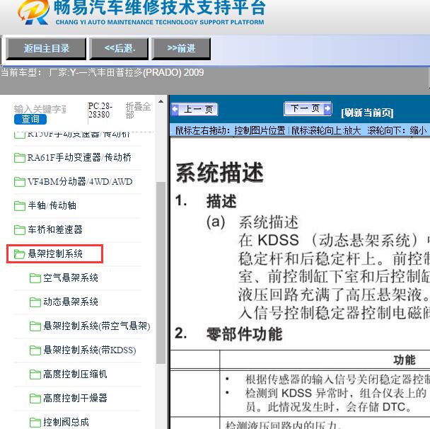 2009年一汽丰田-普拉多(PRADO)液压升降维修手册