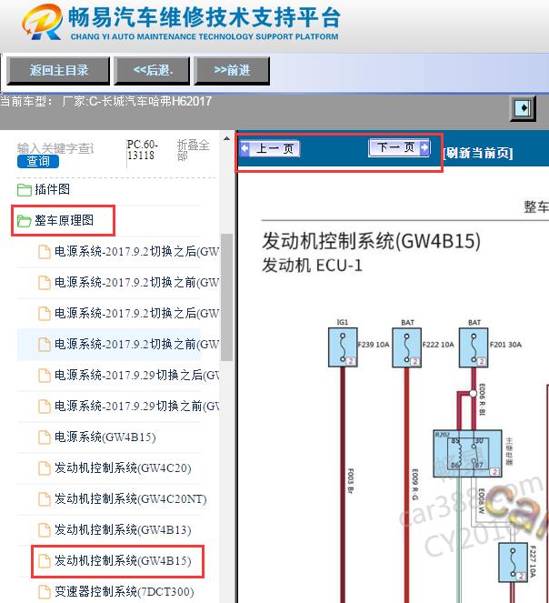 2017年长城哈弗H6发动机电路图