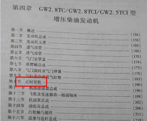 长城GW2.5TCI  2.5T发动机正时