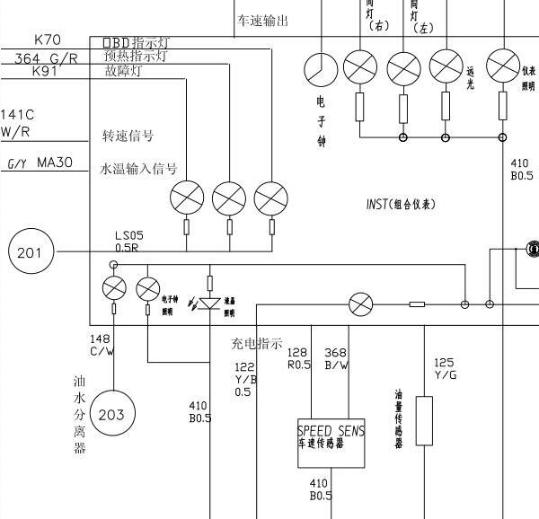 2011年锐骐仪表电路图