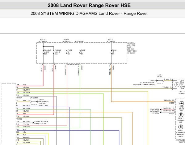 2008年路虎揽胜大灯电路图