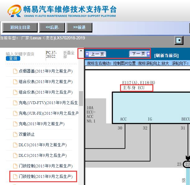 2018-2019年雷克萨斯LX570车身电脑相关电路图