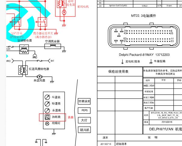 东风风光SFG15发动机针脚