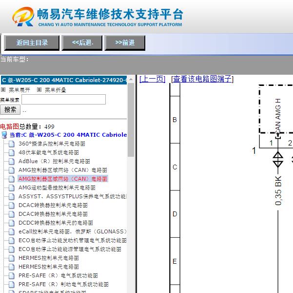 2015年奔驰C200电路图