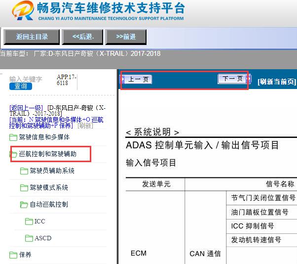 2017-2018年日产奇骏巡航控制和驾驶辅助系统维修手册