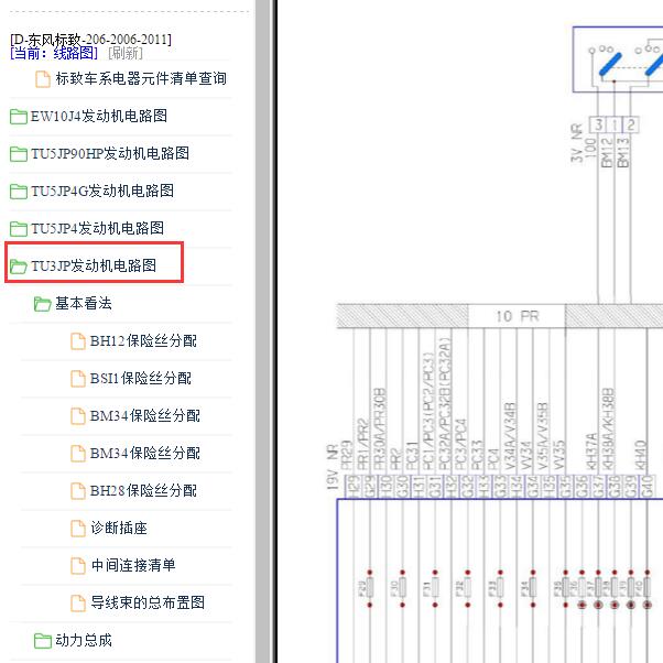 2008年标致206保险电路图