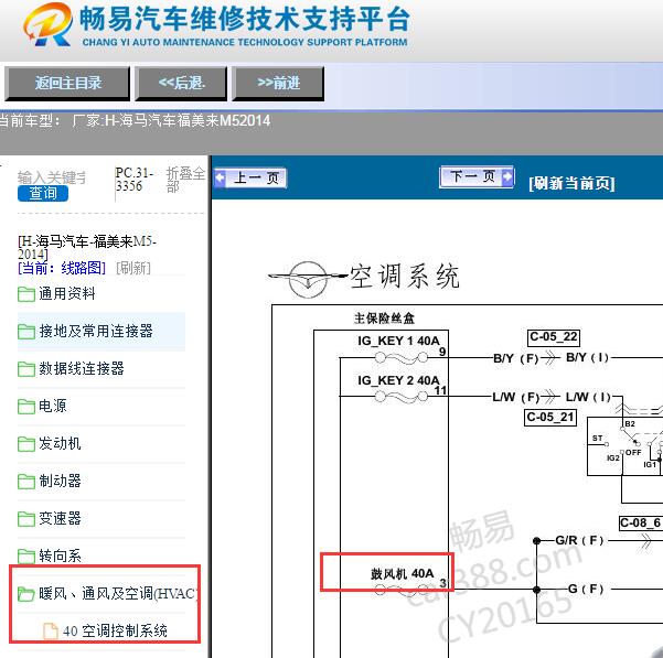 2014年海马福美来空调鼓风机电路图