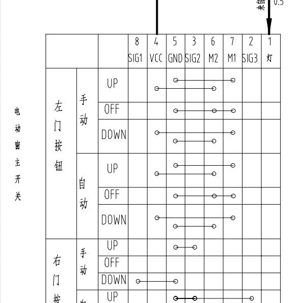 2012年东风小康C37 玻璃升降电路图