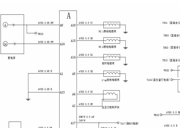 长安奔奔MINI变速箱电路图