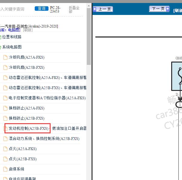 2019-2020年丰田亚洲龙电路图