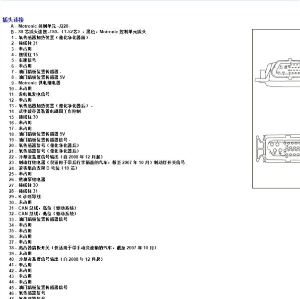 2010年大众波罗CDD发动机针脚
