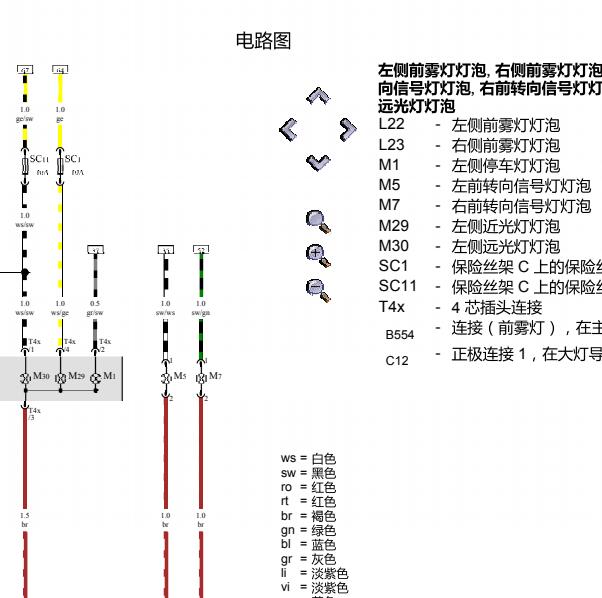 2008年大众捷达转向灯电路图