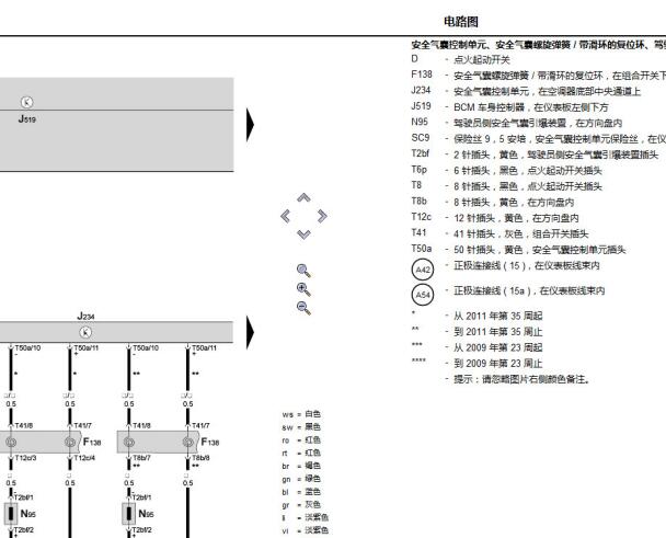 2011年斯柯达晶锐气囊电路图