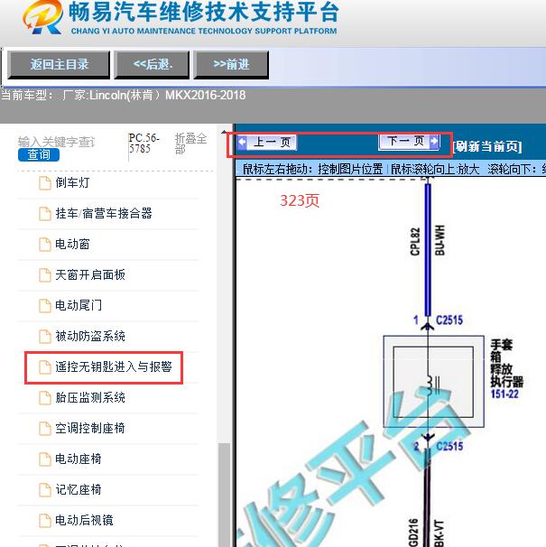2017年林肯MKX杂物箱开关电路图