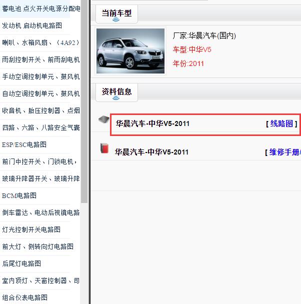 2011年中华V5 全车电路图