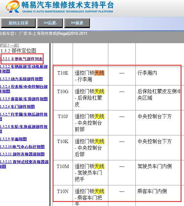 2010年别克君威无钥匙天线位置