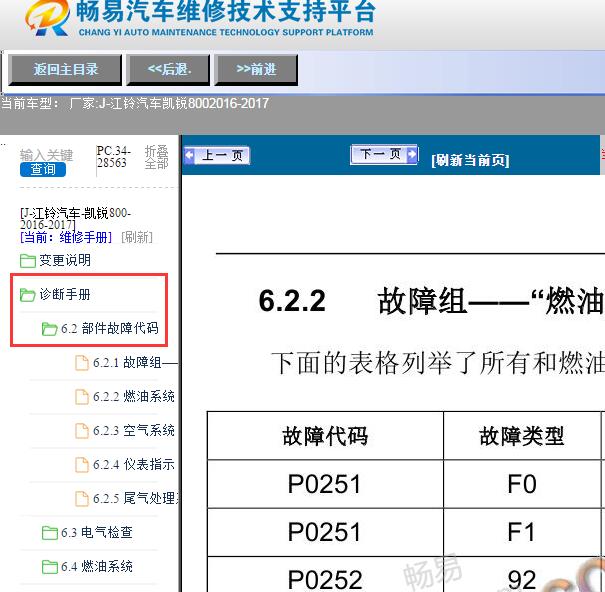 2016-2017年江铃汽车P0251故障码说明