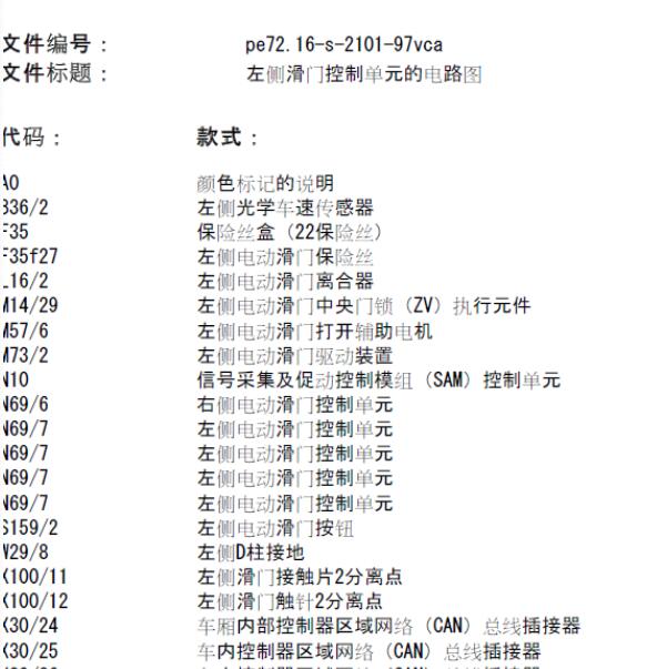 2013年奔驰唯雅诺车门电路图