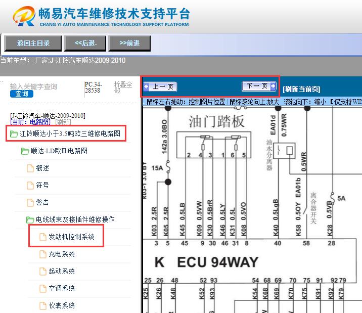 2009-2010年江铃顺达  发动机电路图