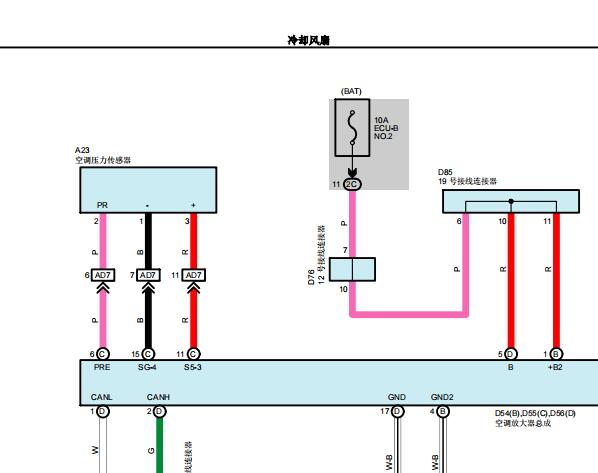 2021年丰田塞纳风扇电路图