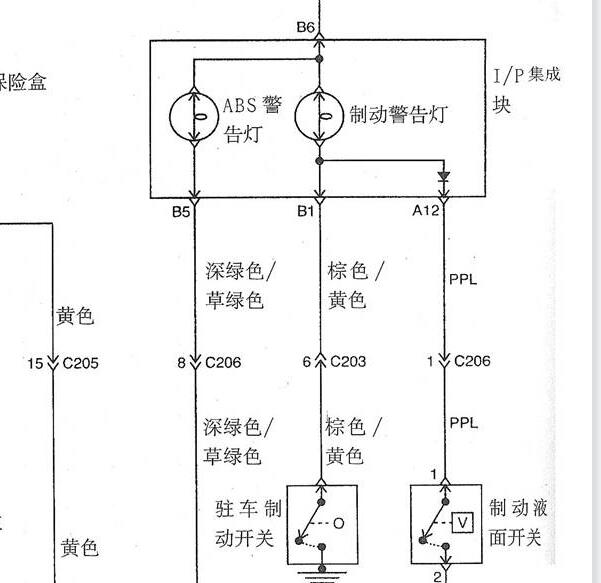 2008年雪佛兰乐驰刹车灯电路图