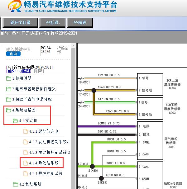 2019-2021年江铃汽车-特顺SCR电路图