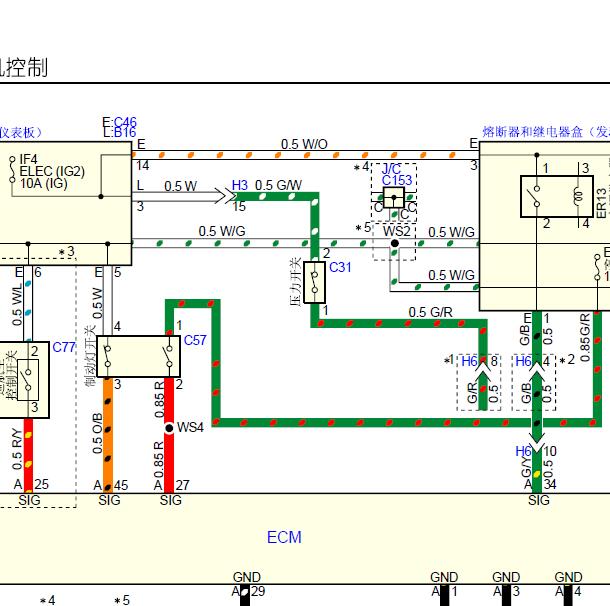 2015年江西五十铃mu-X. 发动机电路图