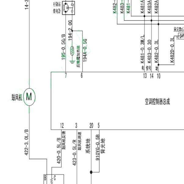 2018年庆铃达咖空调鼓风机电路图